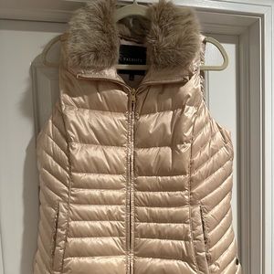 Metallic gold vest with down fill by Talbots
